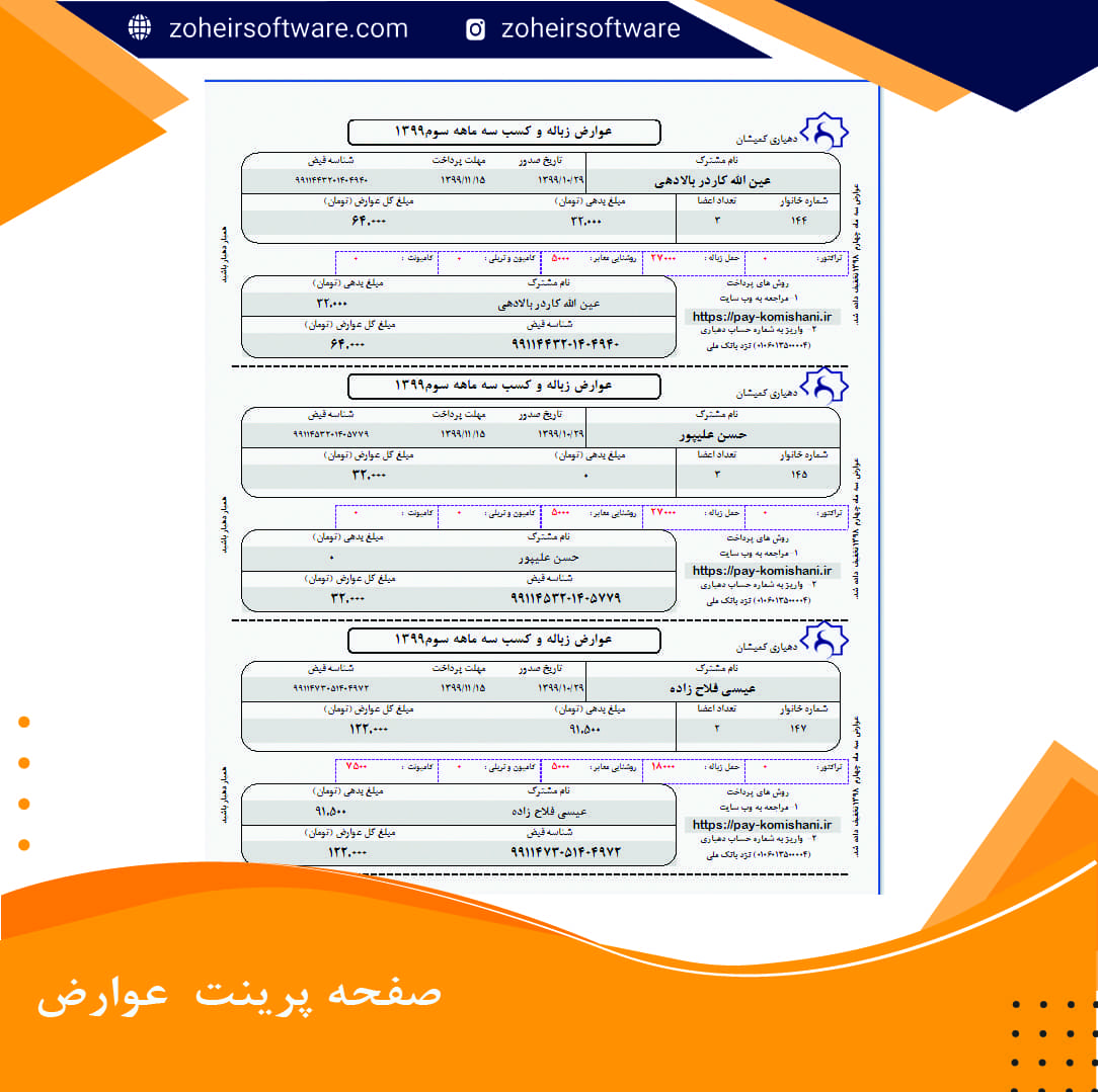 طراحی نرم افزار عوارض دهیاری