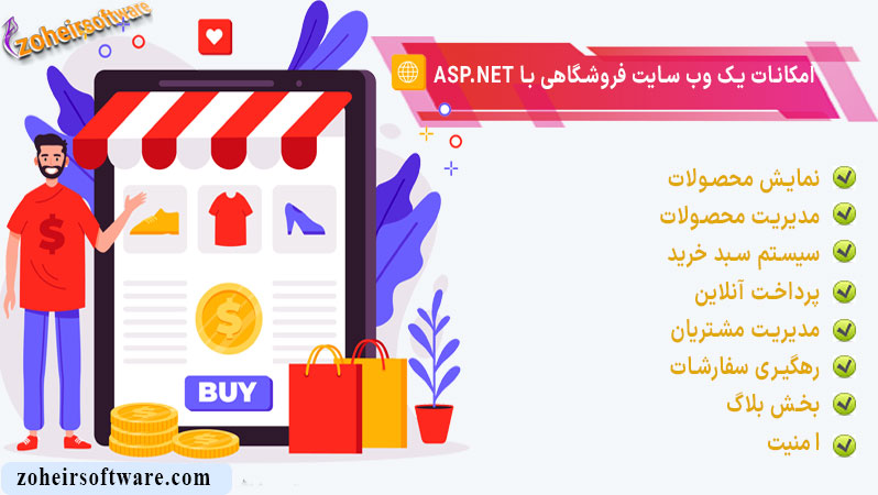 امکانات یک وب سایت فروشگاهی با ASP.NET | مدیریت محصولات | مدیریت بلاگ