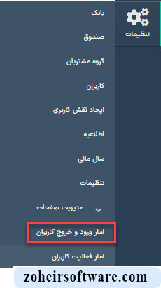 آمار ورود و خروج کاربران