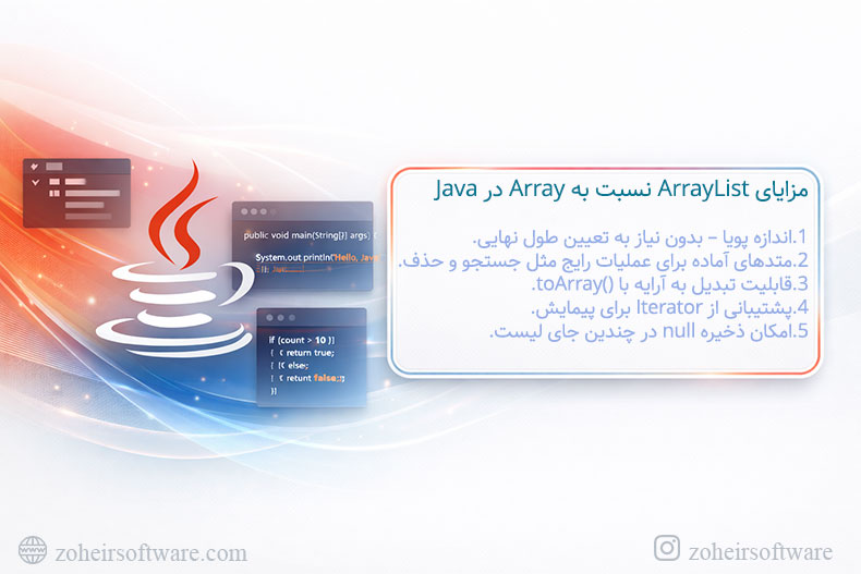 مزایای ArrayList نسبت به Array در Java مزایای ArrayList نسبت به Array در Java